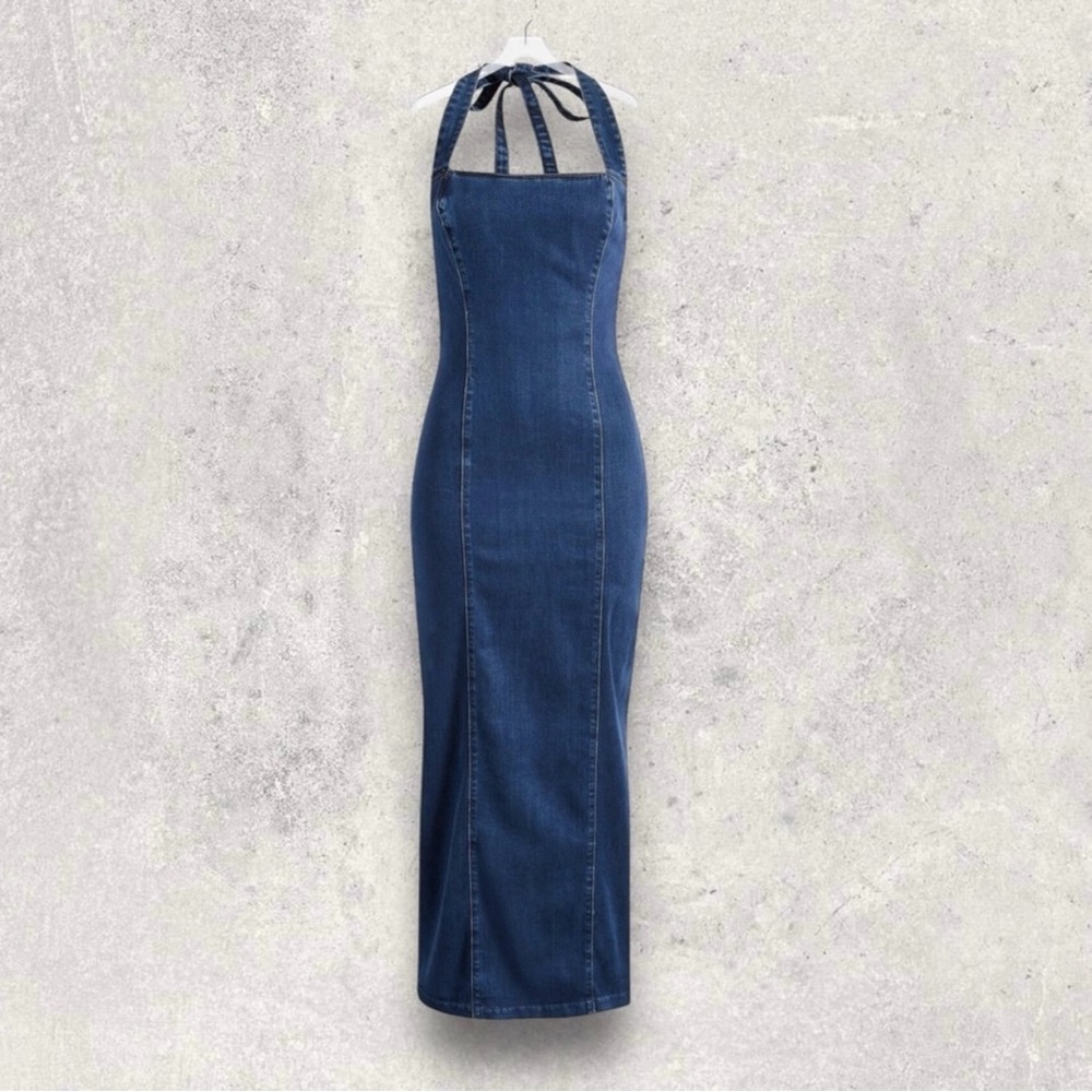Reformation Evita Midi Denim Dress Size 6 BUT FITS LIKE AN 8!!!